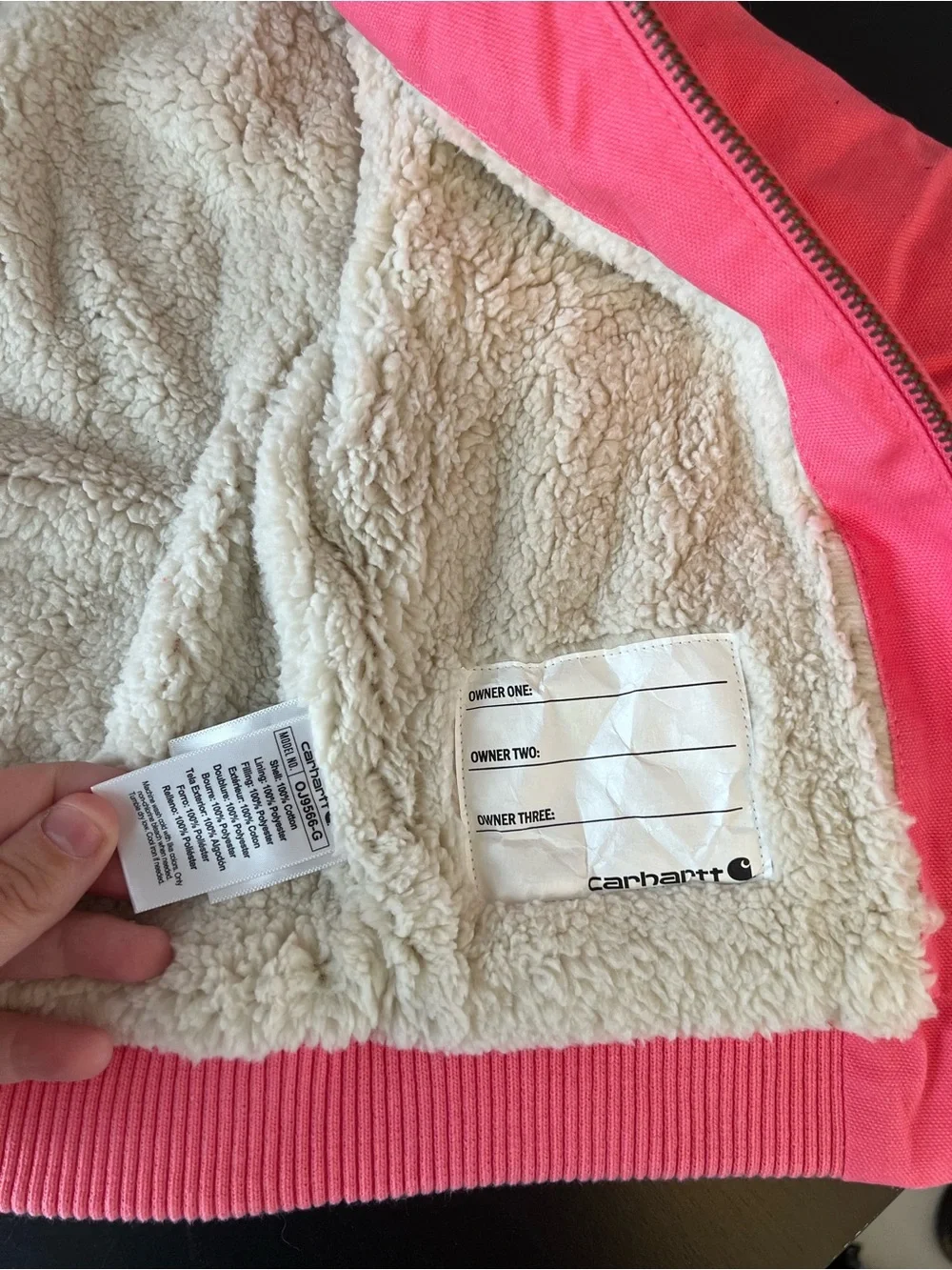 Carhartt Hot Pink Sherpa-Lined Hooded Jacket